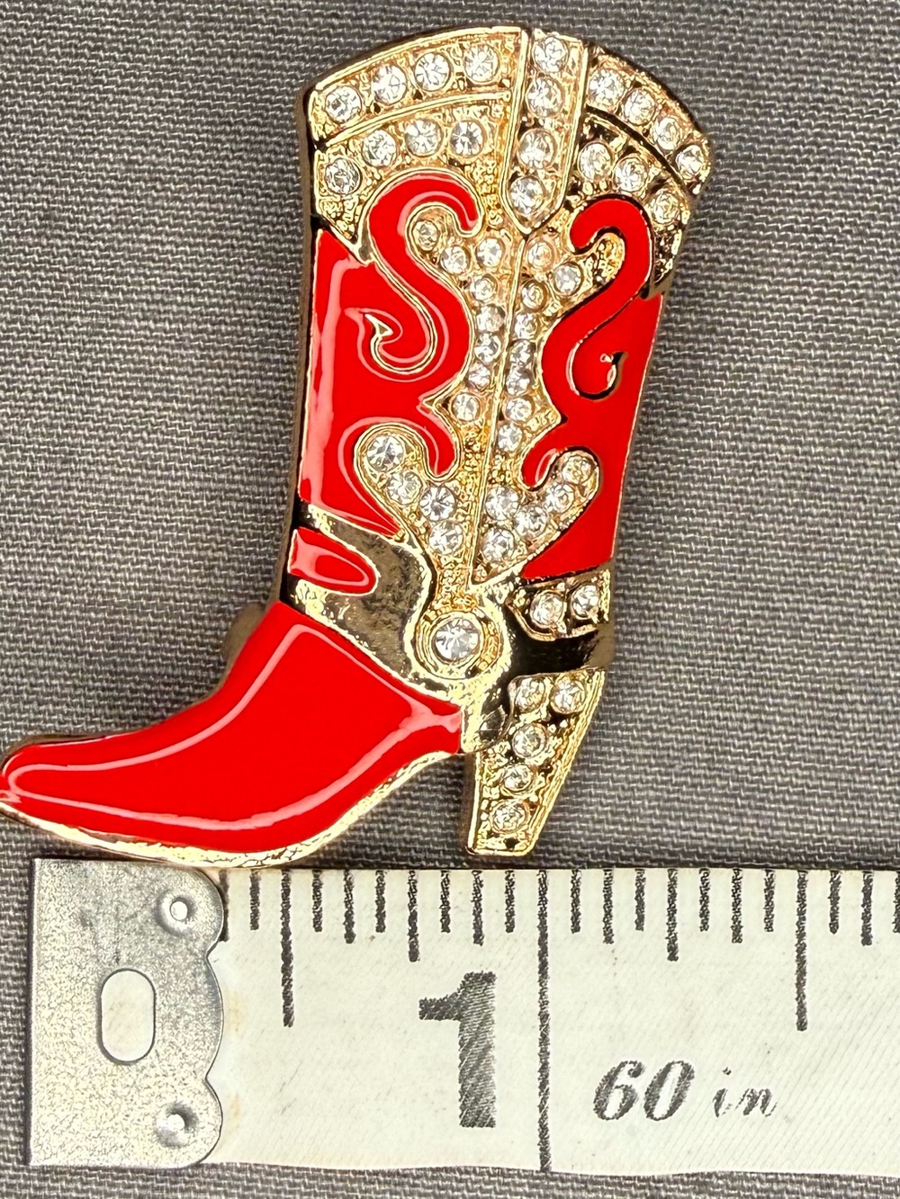 Crystal Accent Cowboy Boot Brooch set - Women Jewelry